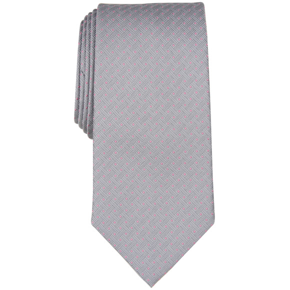 Michael Kors Men Corbett Mini Geo Tie Grey/Pink One Size - Picture 1 of 1